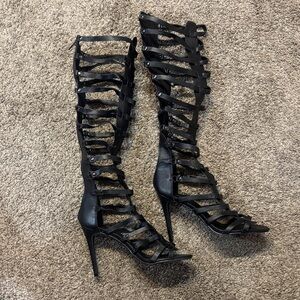 Strappy Black Gladiator Heels